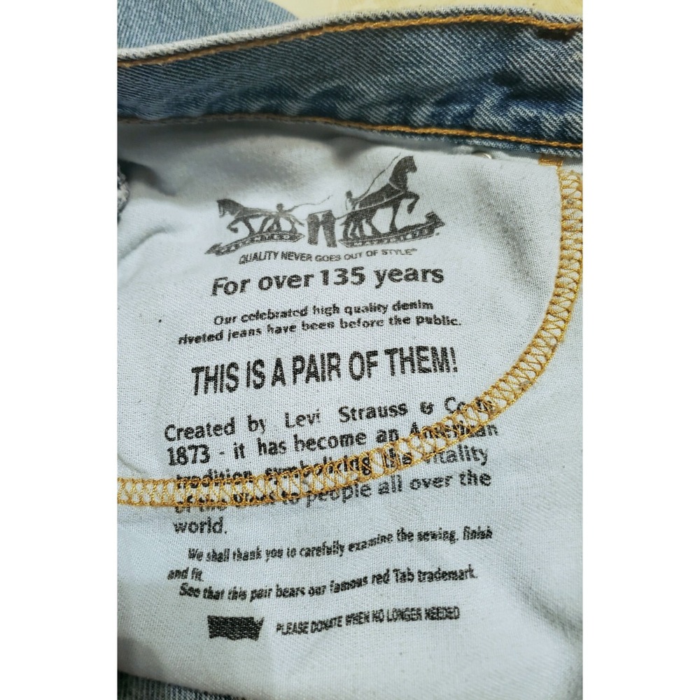 Vtg Levi's 505 Jeans Men's 34x32 Straight Retro Denim History Printed Pocket Tag - Picture 2 of 14
